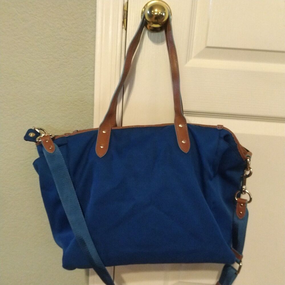 COACH Sawyer Rare Mineral Blue Canvas Travel Large Tote Shoulder Bag $495 - Picture 8 of 13